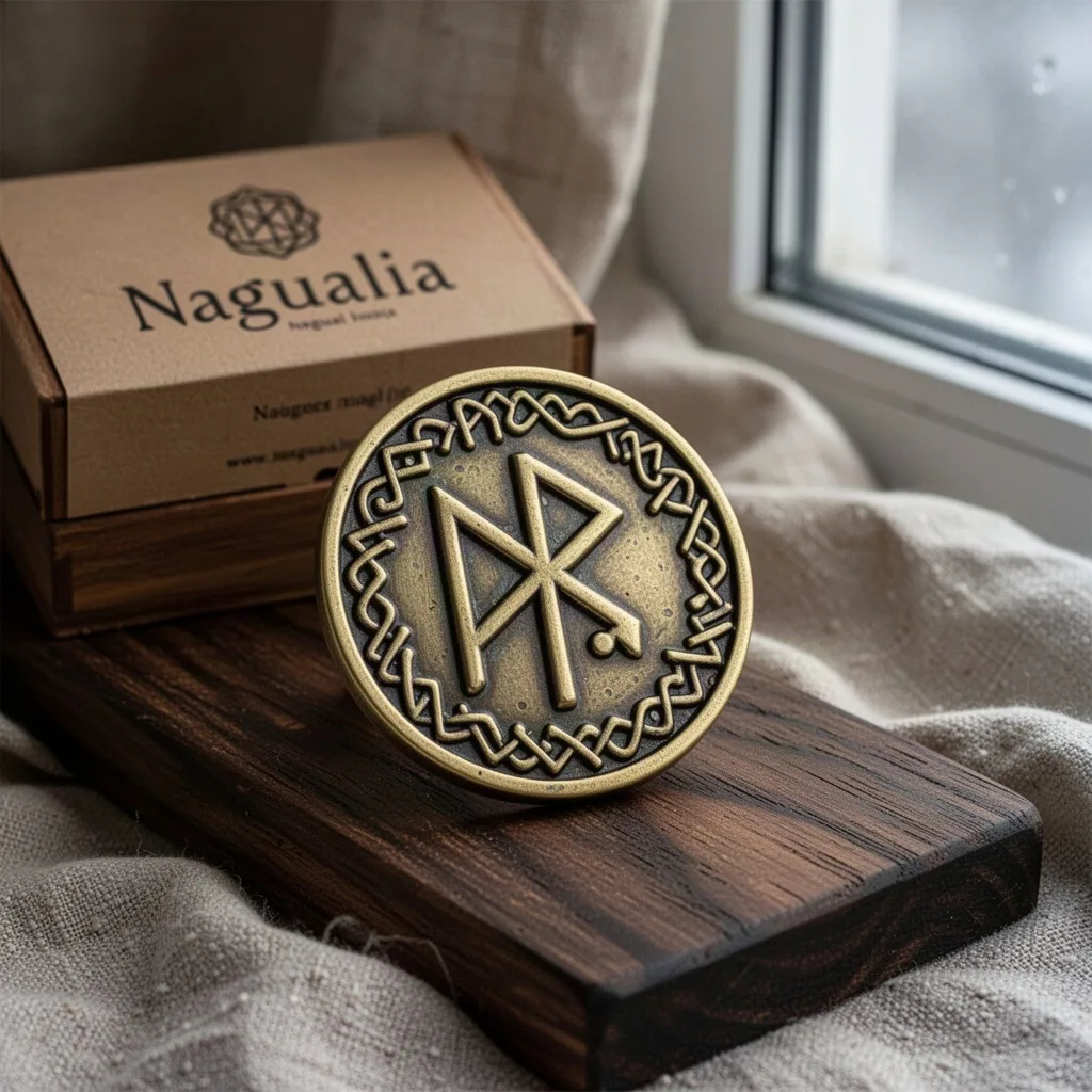Nagualia Talismán de Bronce y Runa Fehu