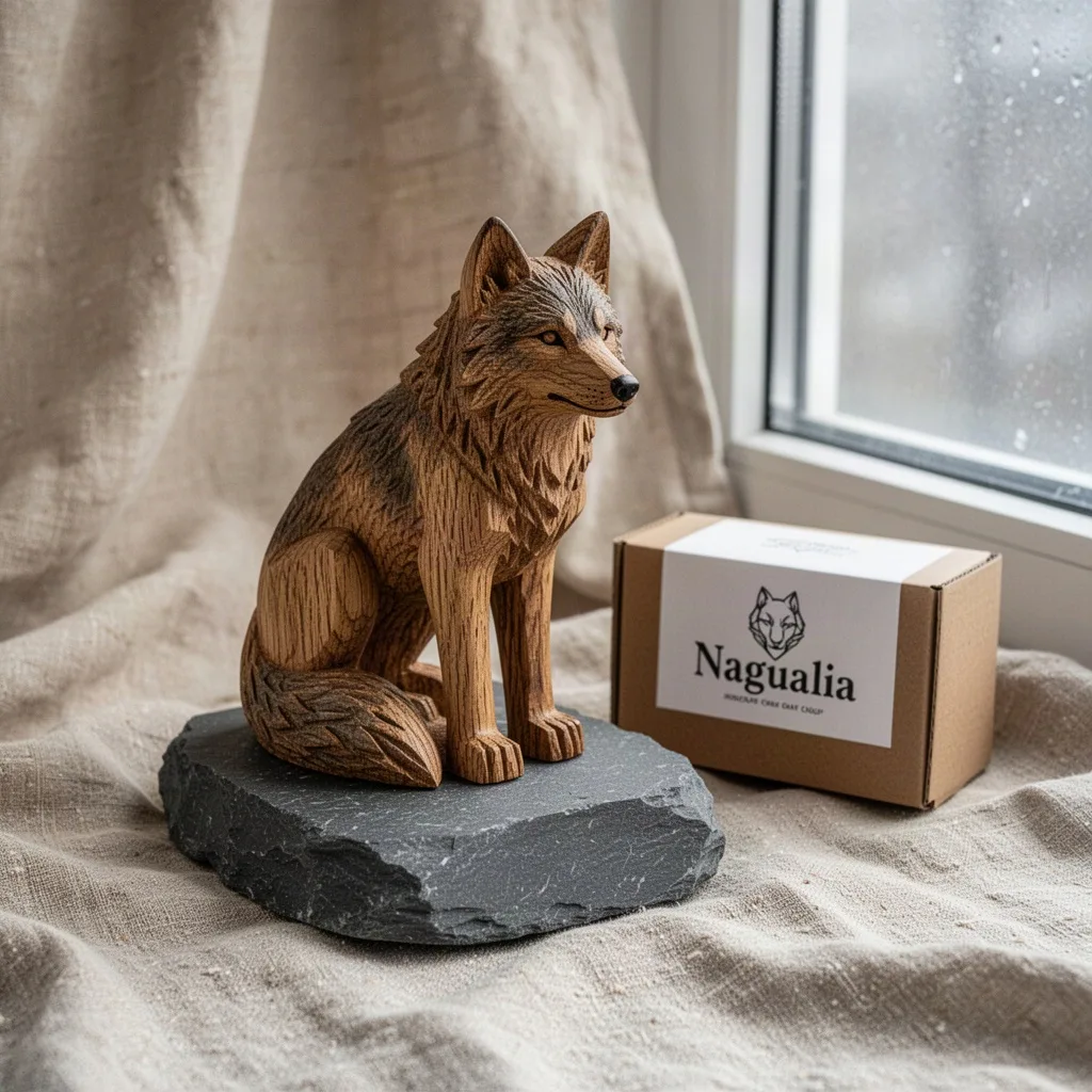 Tótem Lobo en Roble Macizo Nagualia